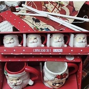 Santa Espresso Set - Red and White